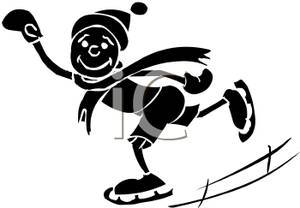 300x208 Silhouette Of A Boy Racing On A Ice Rink
