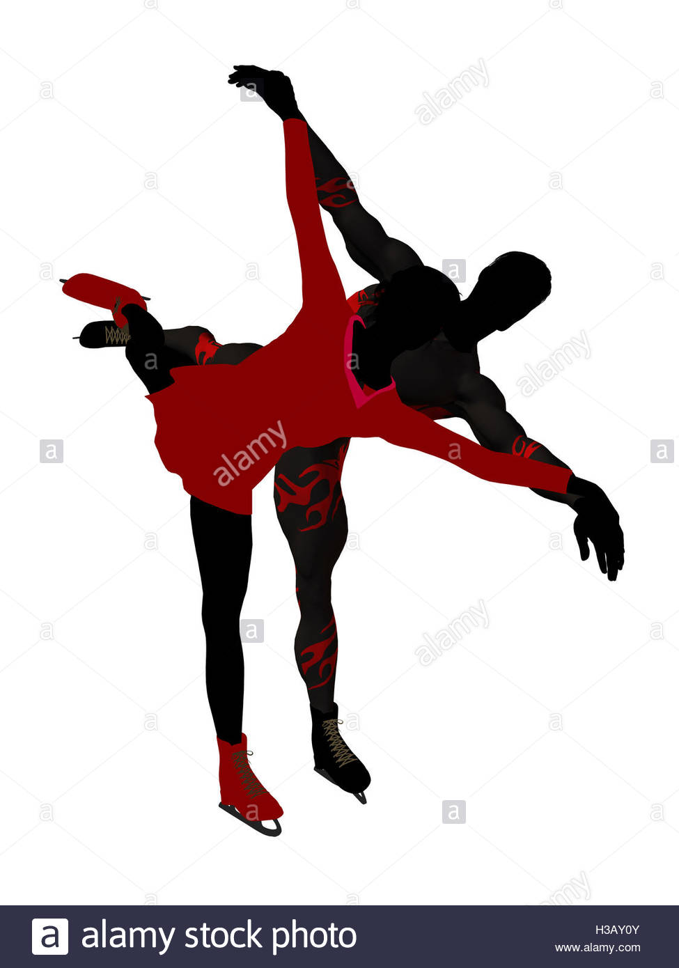 975x1390 Couple Ice Skating Silhouette Stock Photo 122557259