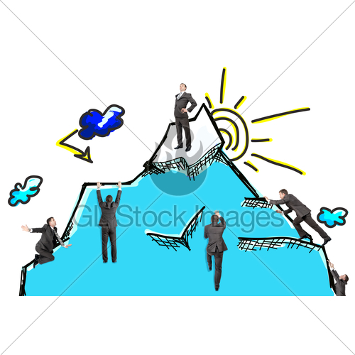 500x500 Set Of Businessmen Climbing Iceberg Gl Stock Images