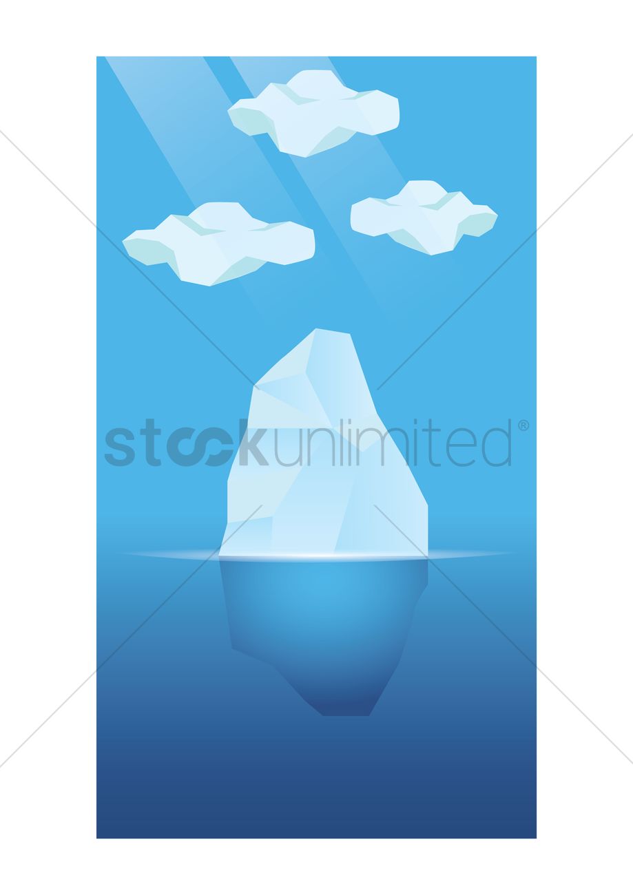 919x1300 Simple Iceberg Background Vector Image
