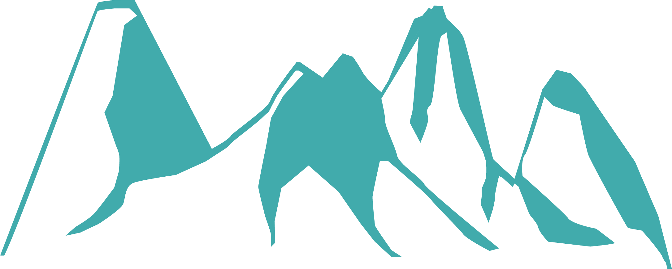 2171x871 Beautiful Mountain Drawing Silhouette