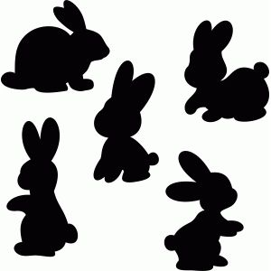 300x300 Rabbit Silhouette Set Silhouette Design, Silhouettes And Rabbit