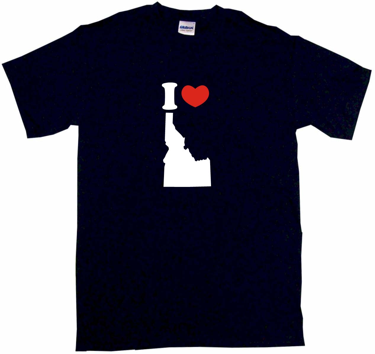 1267x1197 I Heart Love Idaho Silhouette Womens Tee Shirt Pick Size Color