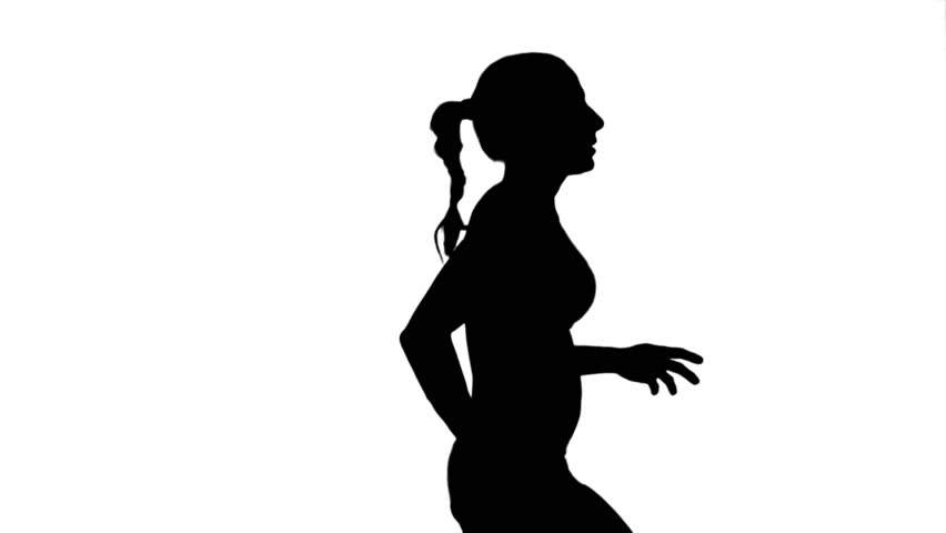 852x480 Fit Woman Jogging On White Background In Slow Motion Stock Footage
