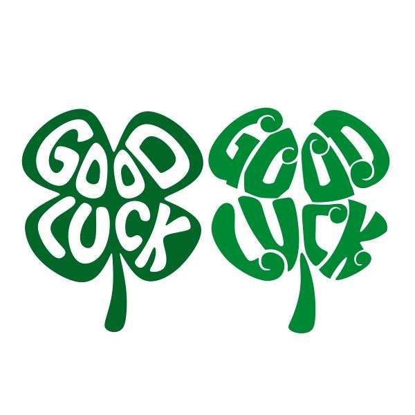600x600 Good Luck Clover Cuttable Design Cut File. Vector, Clipart