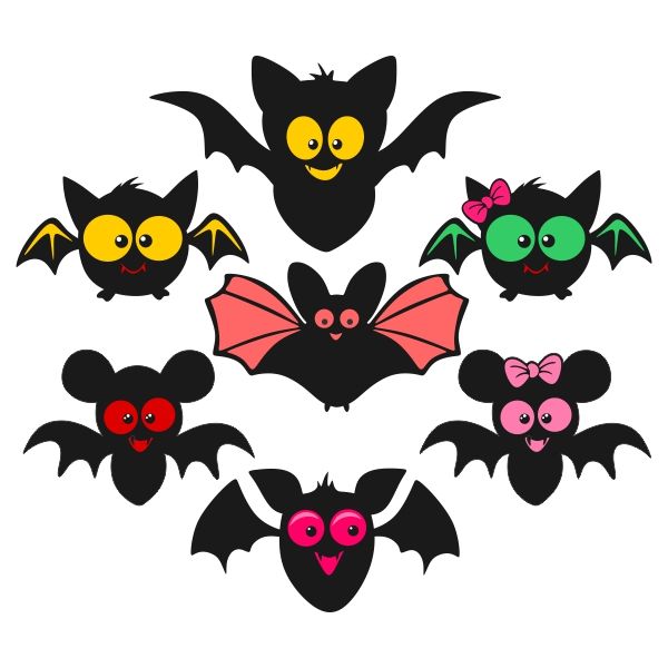 600x600 Cute Bat Cuttable Design Cut File. Vector, Clipart, Digital