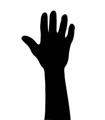 450x514 Raised Hand In Silhouette Clipart