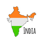 150x150 India Map Silhouette In Flag Colours Vector Image