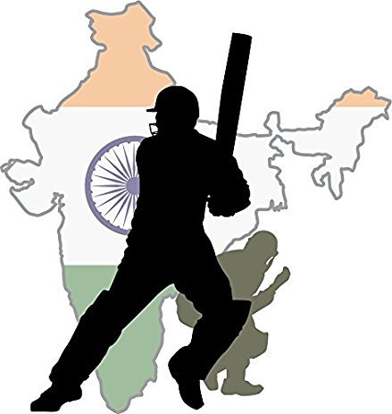 439x463 India Map Cricket Player Home Decal Vinyl Sticker 12
