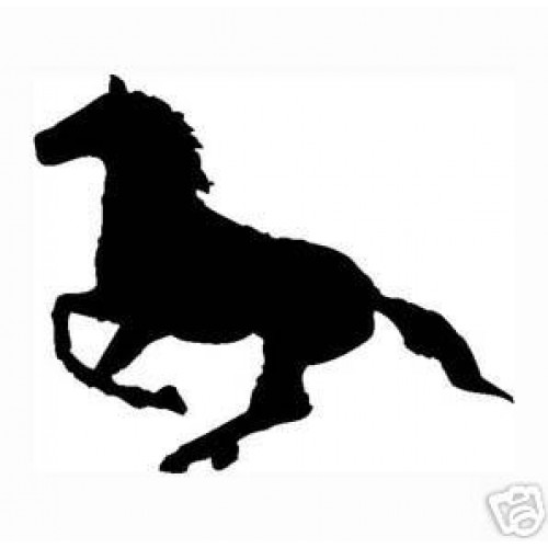 500x500 Rearing Horse Silhouette Vinyl Sticker Graphic