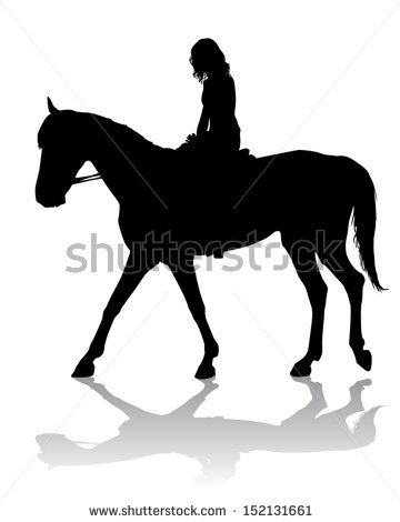 360x470 Girl Horse Silhouette Clipart