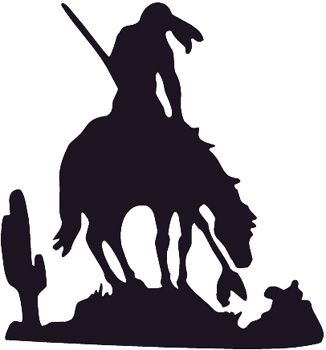 326x350 End Of The Trail Indian On Horse Silhouette Decal Customized