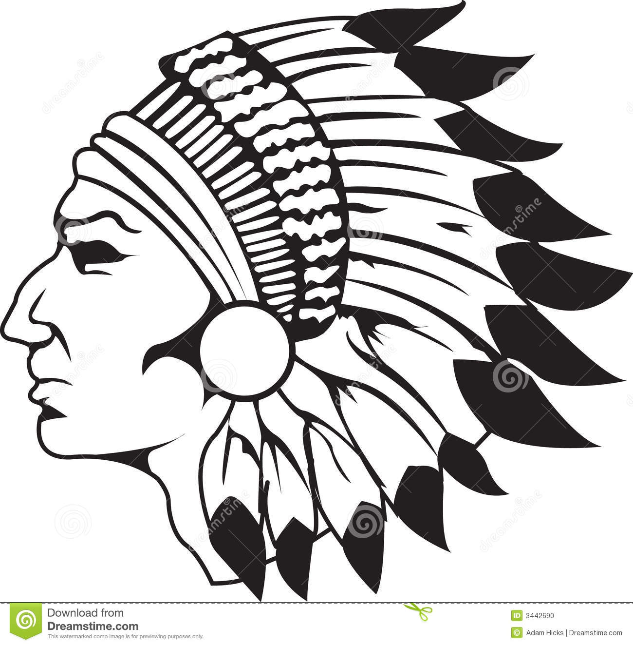 1300x1325 Indian Head Silhouette Clipart