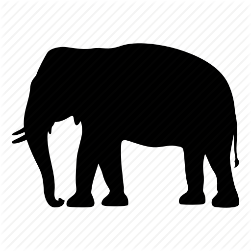 512x512 Africa, Animal, Elephant, India, Safari, Silhouette, Wild Icon
