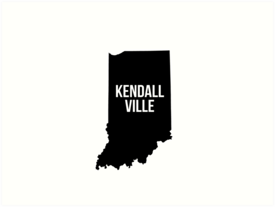 549x413 Kendallville, Indiana Silhouette Art Prints By Cartocreative
