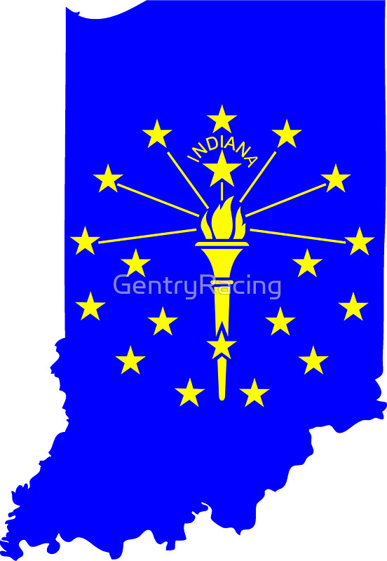 552x800 State Of Indiana Silhouette And Flag Stickers By Gentryracing