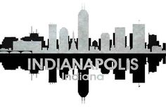 236x152 Indianapolis In 1 City Silhouette Art Silhouette Art