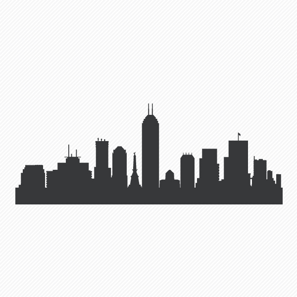 600x600 Indianapolis Indiana Skyline Vinyl Wall Decal Sticker