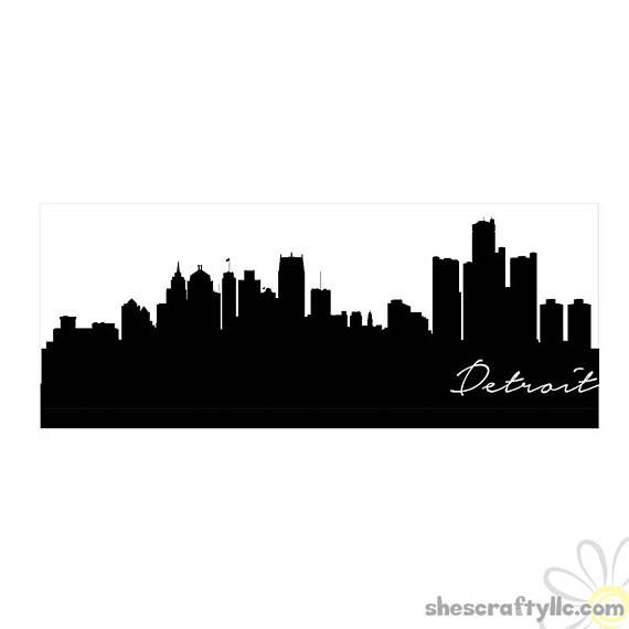 570x570 Detroit City Skyline Silhouette With Script