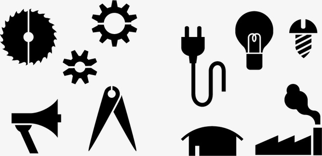 650x316 Industrial Supplies Black And White Silhouette, Industry