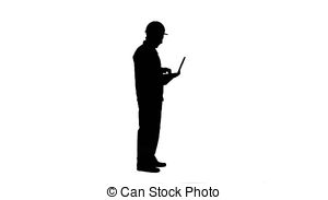 300x183 Silhouette Two Experienced Industrial Technicians Work On Stock