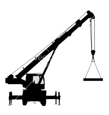 380x400 Crane Silhouette On A White Background Vector