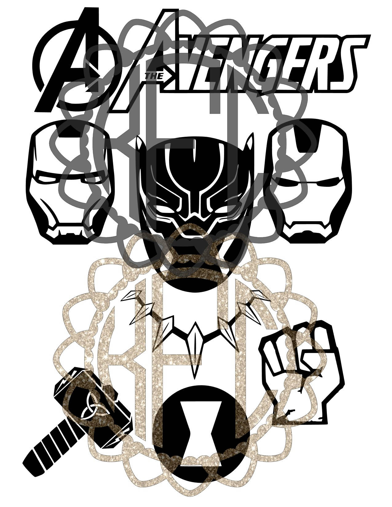 1275x1650 Avengers Black Panther Infinity War Logo Bundle! Great Deal! Eps