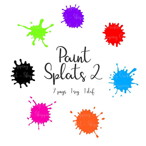570x570 Paint Splats Svg Dxf Amp Png, Silhouette Cricut, Vector, Clipart