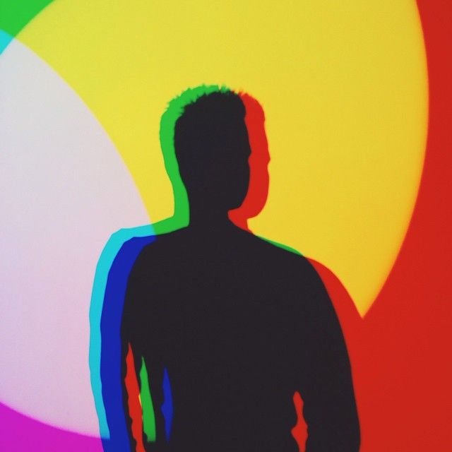 640x640 Neon Rainbow Silhouette Portrait