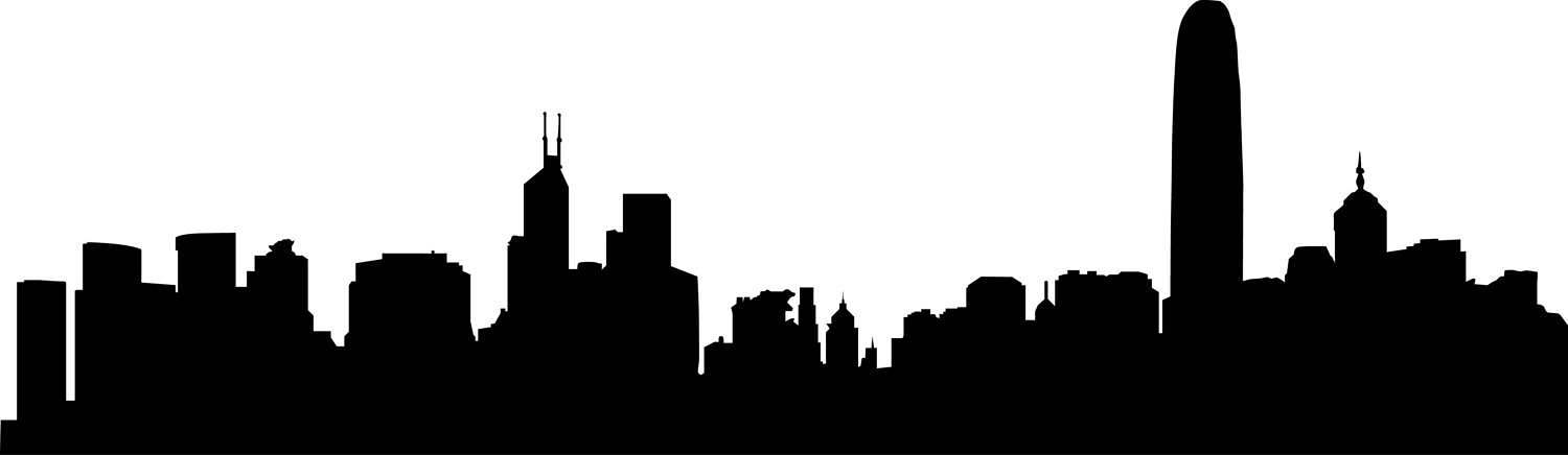 1500x436 City Skyline Hong Kong Svg Clipart, International City Digital