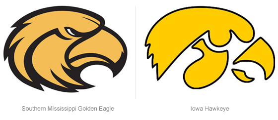 560x243 Brandchannel Logo Showdown Iowa Hawkeyes Clips Southern Miss
