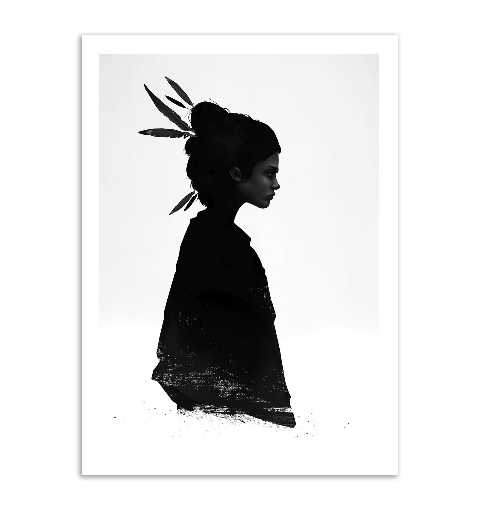 1600x1710 Photo, Art, Poster Frame And Design Of A Woman Girl In Black And White