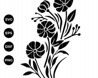340x270 Floral Silhouette Etsy