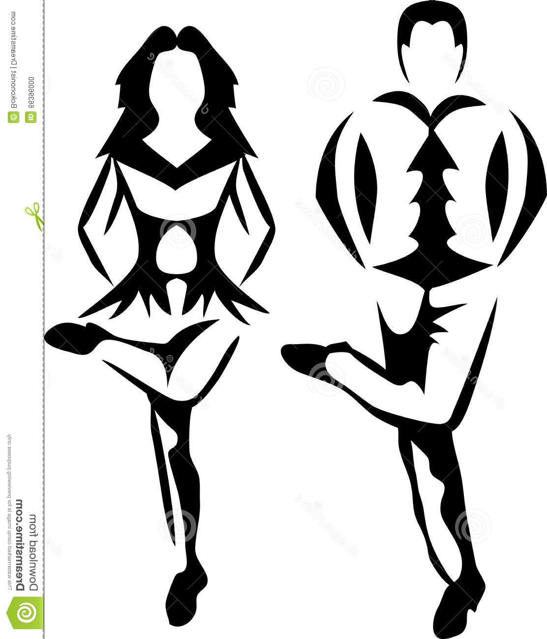 1112x1300 Hd Irish Dance Stylized Black White Vector Illustration Pictures