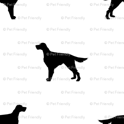 400x400 Irish Setter Dog Fabric Silhouette Pattern White Fabric