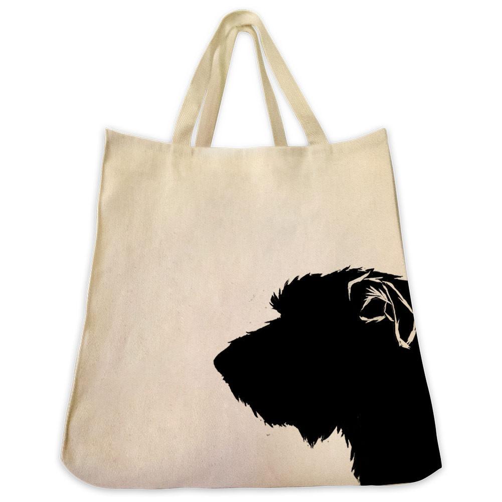 1001x1001 Irish Wolfhound Silhouette Extra Large Reusable Cotton Canvas Tote