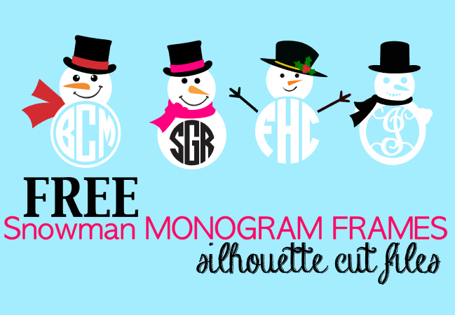 649x450 Free Snowman Monogram Set Silhouette Cut Files