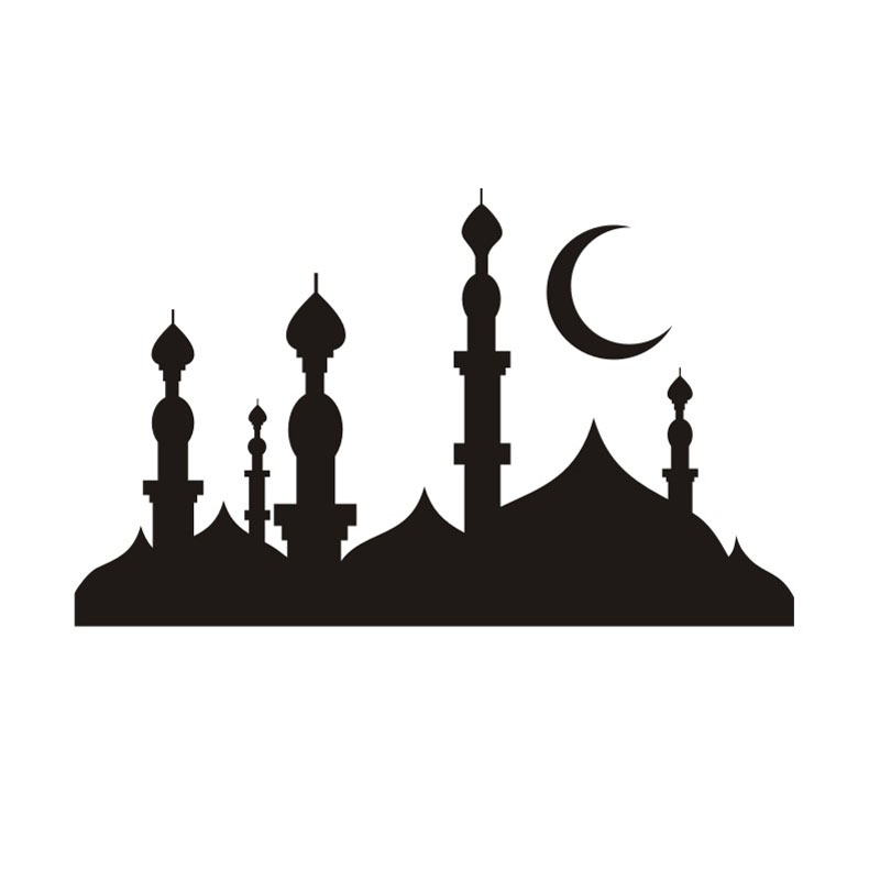 800x800 Mosque Minarets Silhouette Wall Art Wall Sticker For Living Room