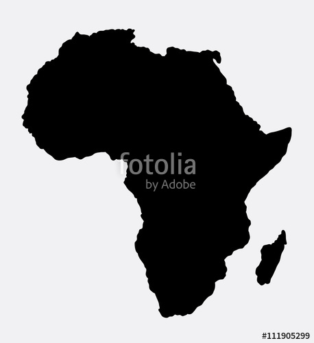 458x500 Africa Island Map Black Style Silhouette. Good Use For Symbol