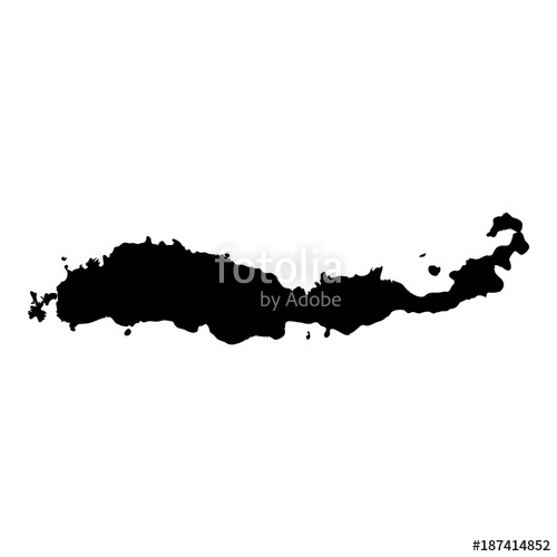 500x500 Flores Map. Island Silhouette Icon. Isolated Flores Black Map