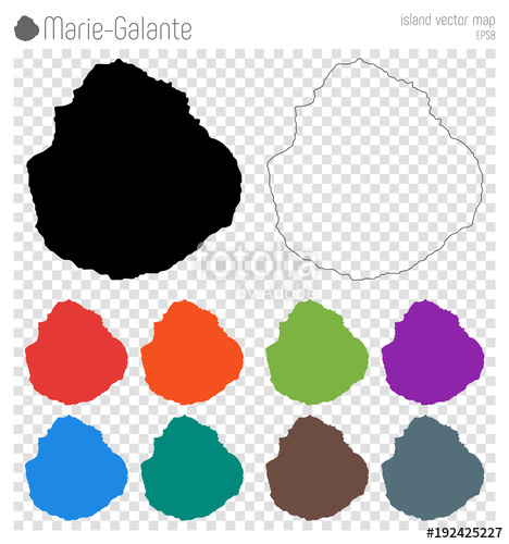 468x500 Marie Galante High Detailed Map. Island Silhouette Icon. Isolated