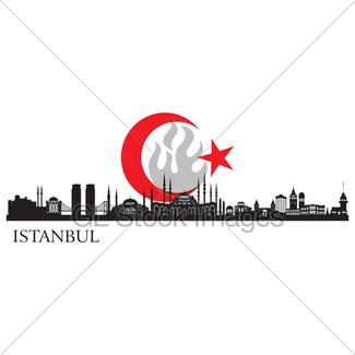 325x325 Istanbul Turkey City Skyline Vector Silhouette Gl Stock Images