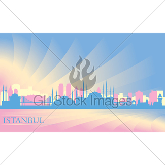 325x325 Istanbul City Skyline Silhouette Gl Stock Images