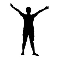 200x200 Man Raising Hand Clipart