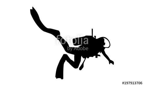500x300 Vector Image Of A Divers Silhouette J Stock Image And Royalty
