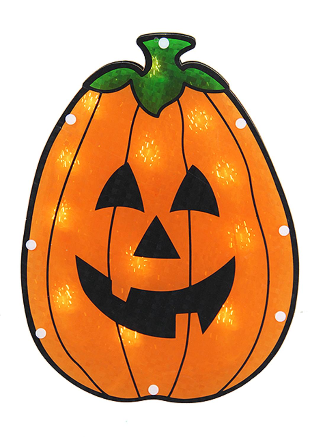 1048x1500 Lighted Holographic Pumpkin Halloween Window Silhouette Decoration