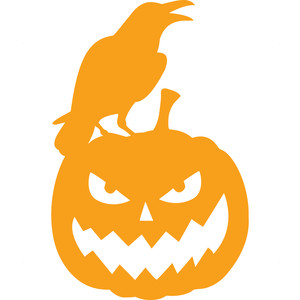 300x300 Crow And Jack O' Lantern Silhouette Design, Crows And Silhouette
