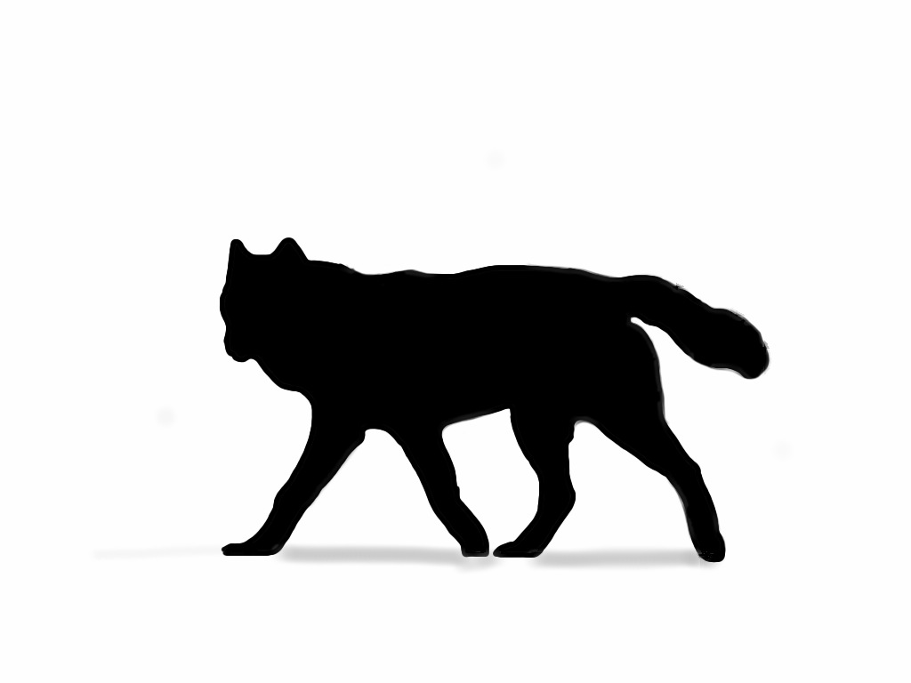 1024x768 Wolf Silhouette