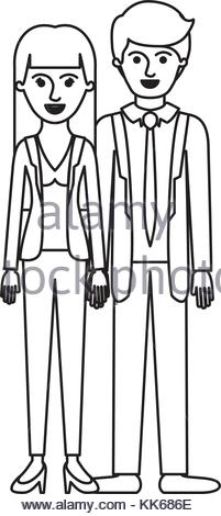 201x470 Couple Monochrome Silhouette And Him With Suit And Tie And Pants