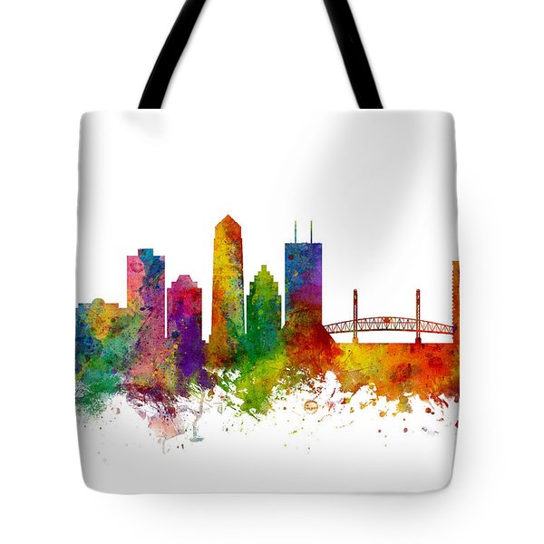 600x600 Jacksonville Skyline Tote Bags Fine Art America